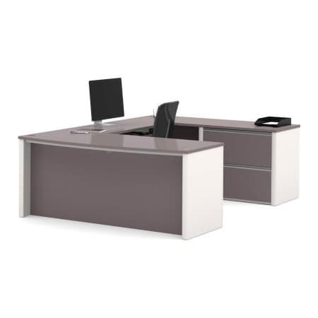 Bestar Bestar U Desk W/ Lateral File - 71" - Slate & Sandstone - Connexion Series 93865-1559